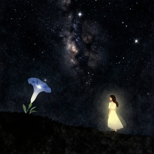忧郁的星空：水彩夜空下的思念之歌