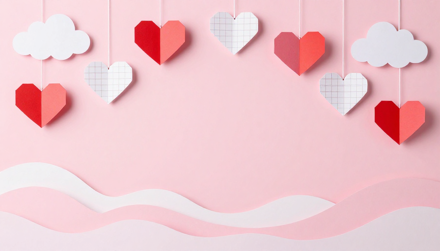 柔和粉调立体折纸情人节气氛