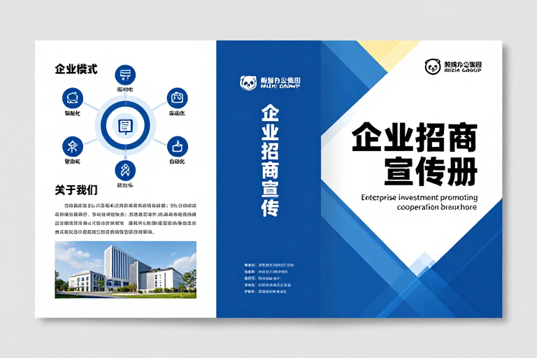 商务科技风企业招商手册封面与内页设计