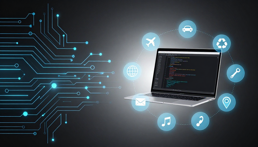 未来科技：MacBook Pro数字界面背景展示