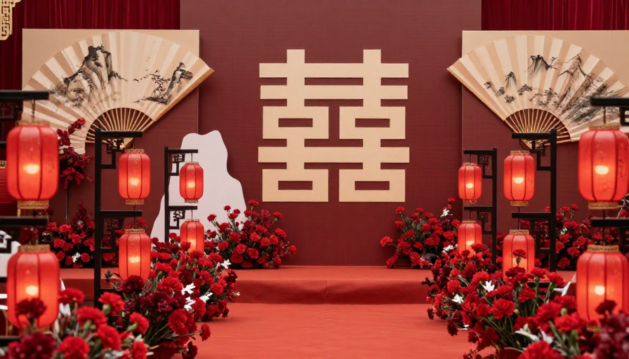 中式红装婚礼盛宴：囍字映辉，浪漫喜庆