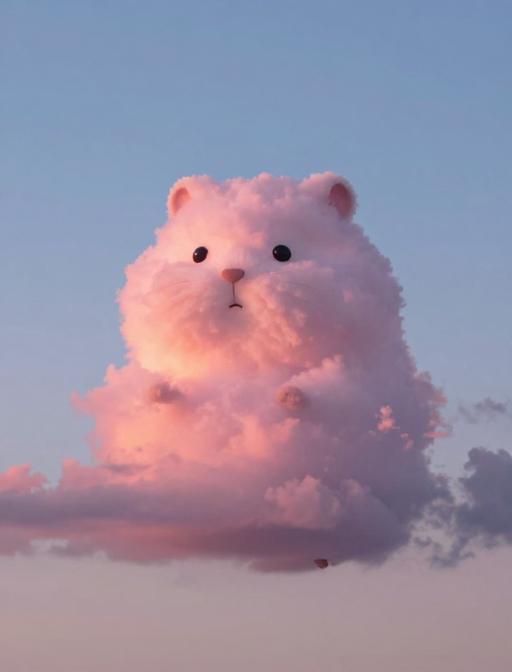 梦幻粉云如胖仓鼠点缀绚烂落日