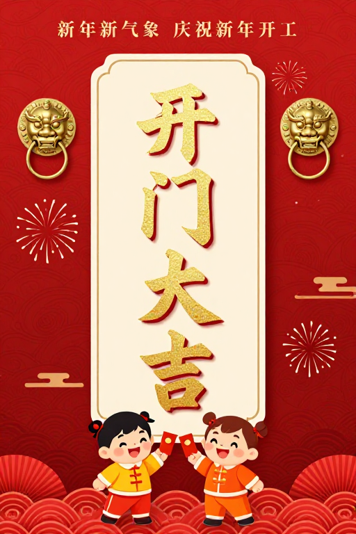 开门大吉！新春开工吉祥海报