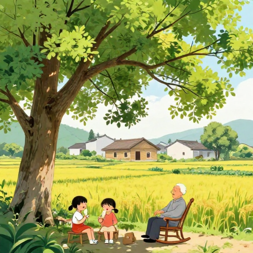 治愈乡村夏日：香樟树下老幼同乐冰棍时光
