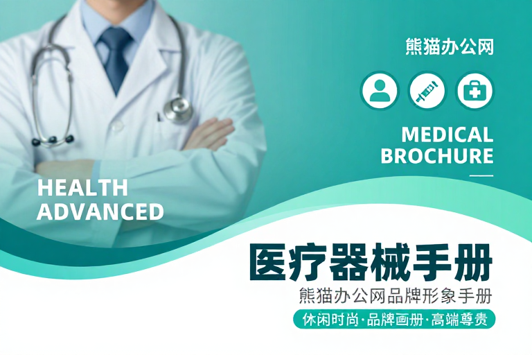 医疗宣传册封面:蓝绿渐变科技风设计