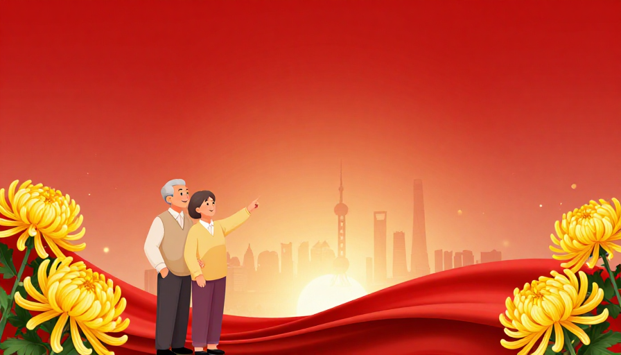 晨光中的东方记忆 - 温馨中国风城市剪影插画