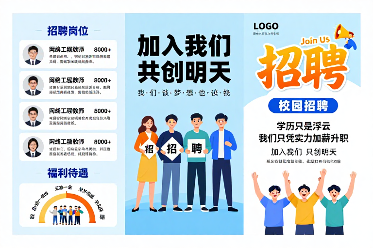 清新校招三折页：携手共创未来