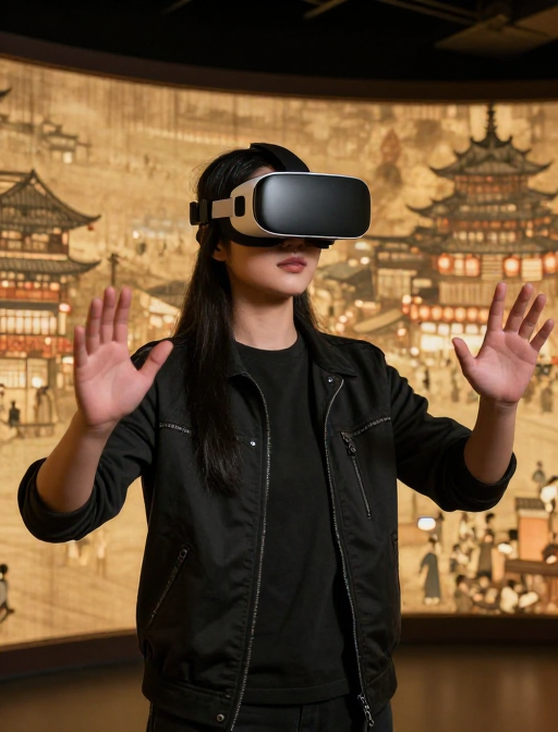 赛博朋克风下的清明上河图VR幻境