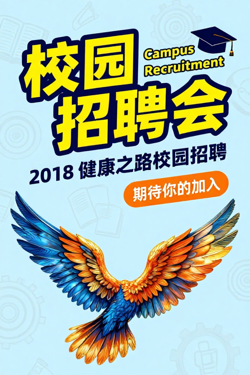 青春活力校园招聘会:2018健康之路招聘海报