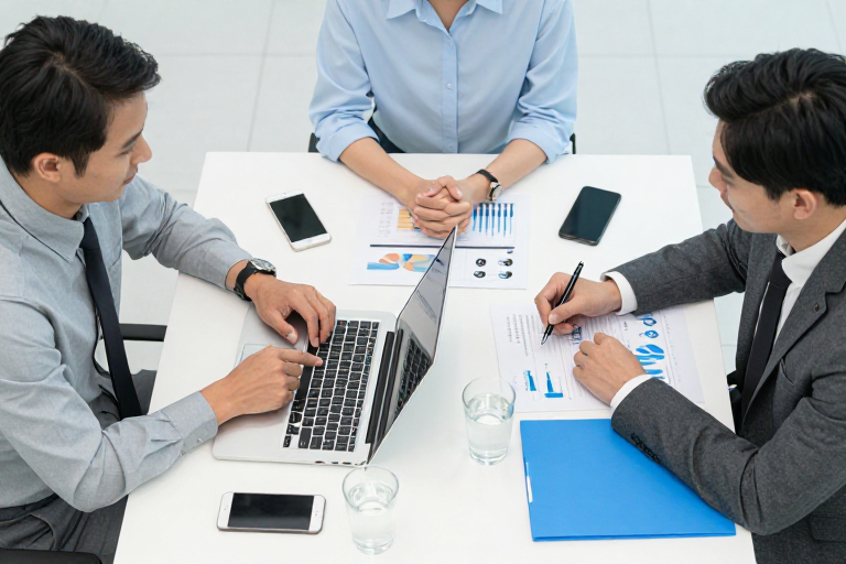 现代商务数据分析会议场景