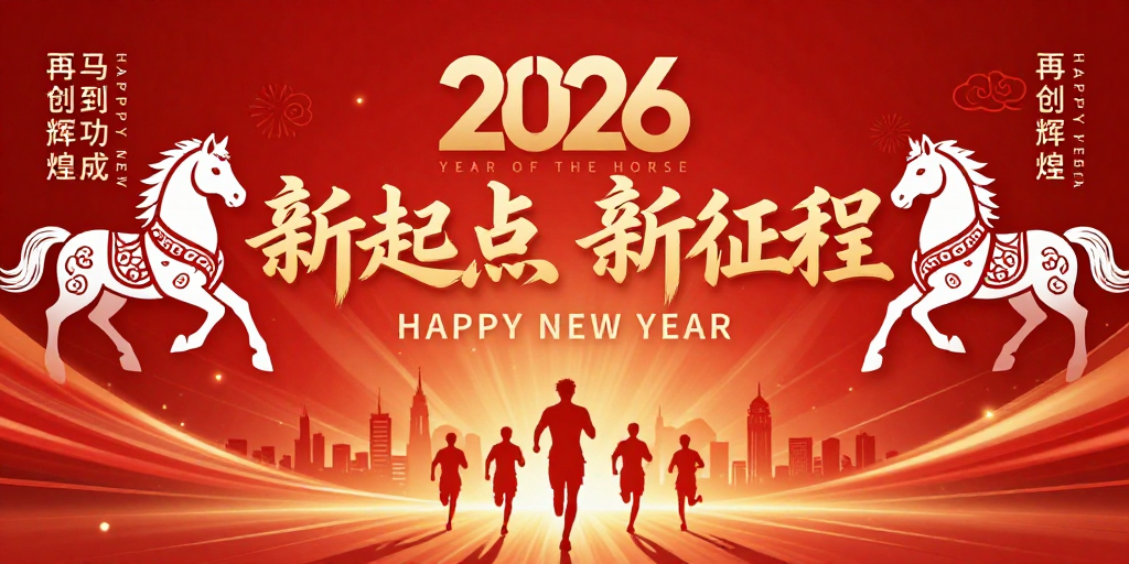 2026年会:新起点 新征程 马到功成庆典海报