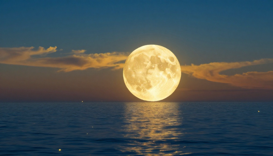 月夜海景:高清柔光摄影艺术