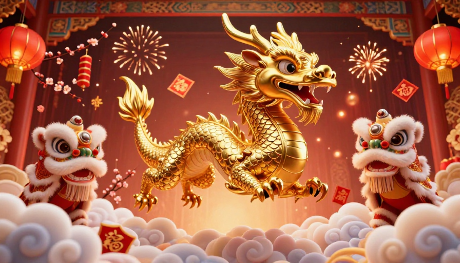 金龙腾云 新年吉庆数字艺术