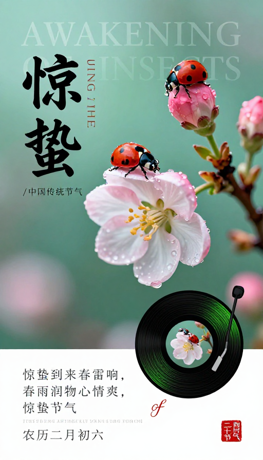惊蛰·春醒:东方美学诗意海报