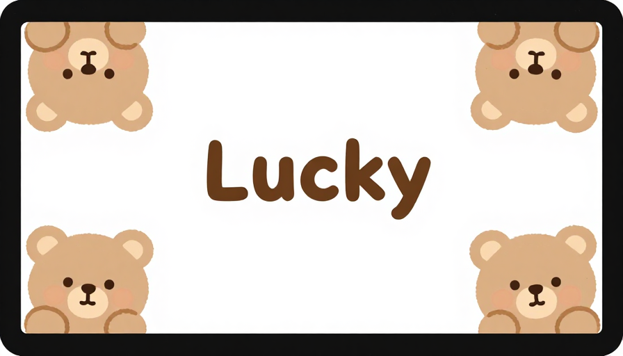 小熊环绕Lucky治愈系电脑卡通壁纸
