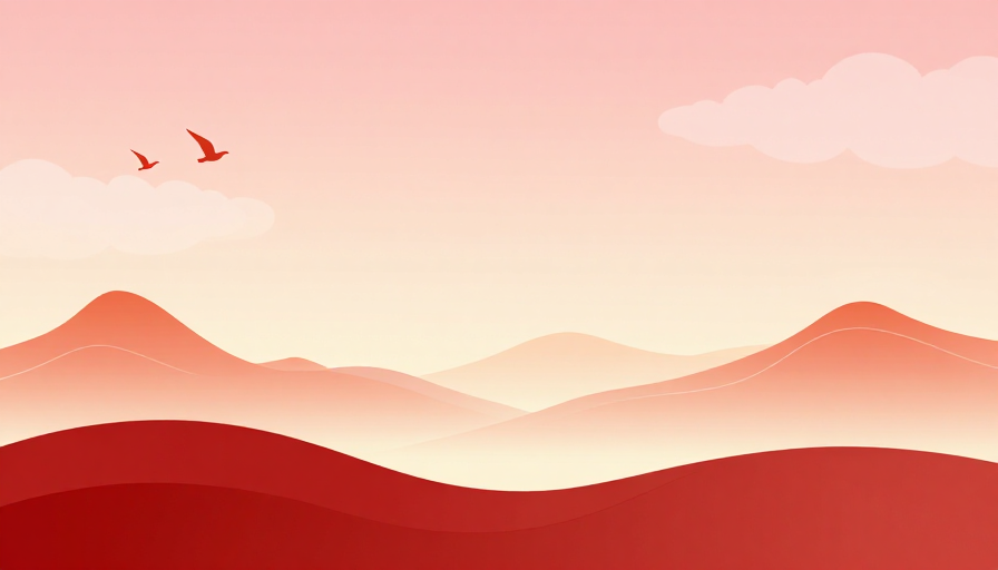 极简中国山水意境：暖调渐变留白背景