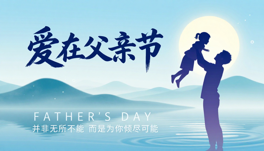 水墨意境父爱颂：父亲节温情海报