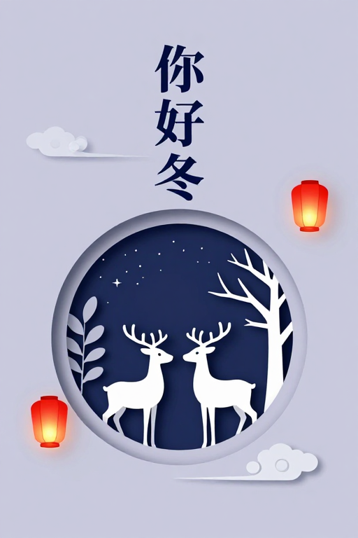 极简冬日意境:你好冬天海报设计