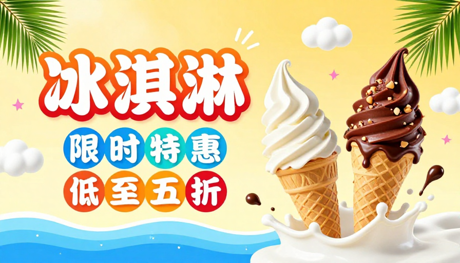 夏日清凉冰淇淋促销海报