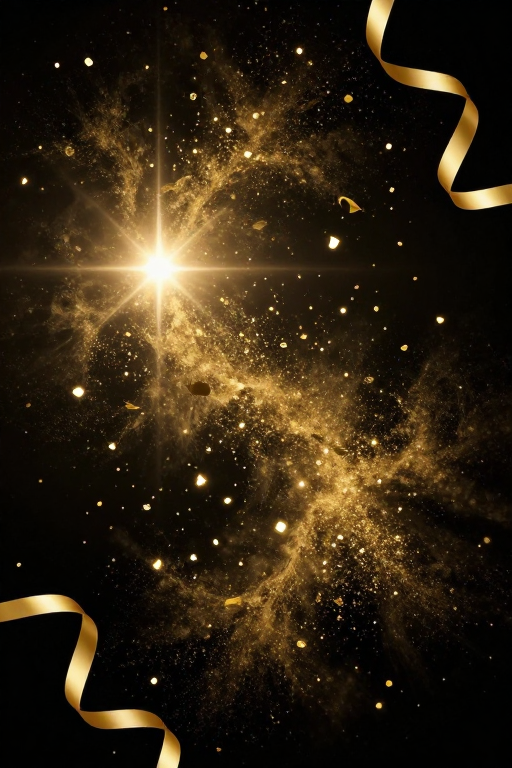 璀璨金辉：梦幻宇宙庆典背景