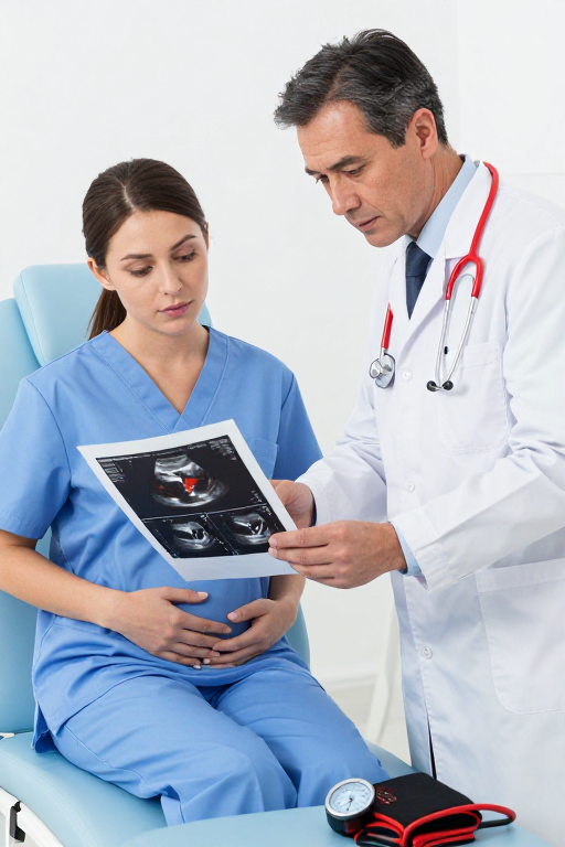 专业医生与患者共阅超声影像,高清纪实医疗场景