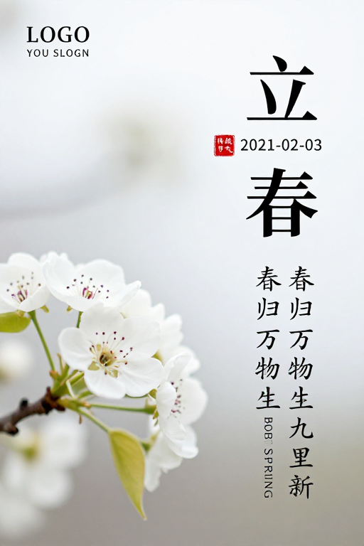 春意初萌·立春节气极简海报