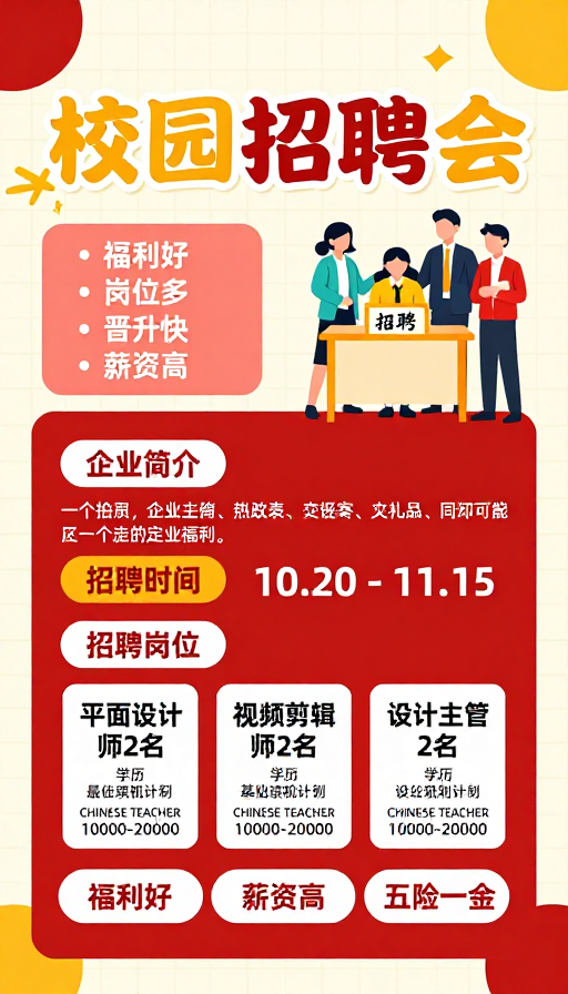 活力校园招聘会：青春职场启航