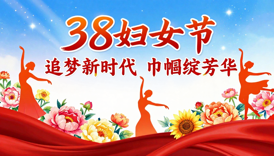 热烈绽放·巾帼力量 38妇女节艺术海报