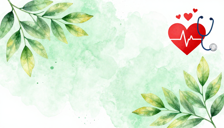 清新薄荷绿水彩背景·医疗与自然交融手绘质感