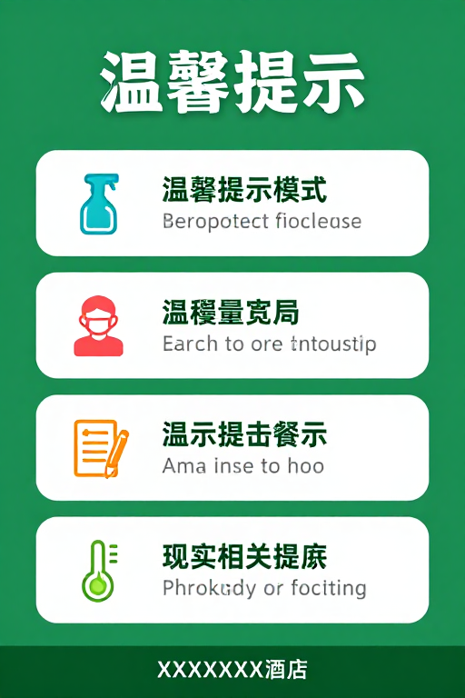 绿色温馨提示酒店服务指引海报
