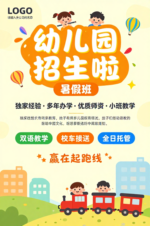 温馨童趣 儿童教育招生海报