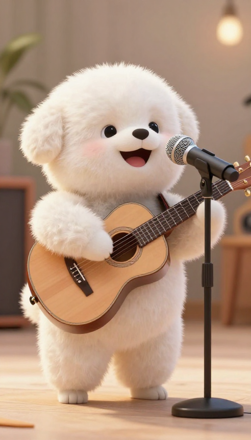 萌犬深情弹唱：毛绒狗狗吉他舞台秀