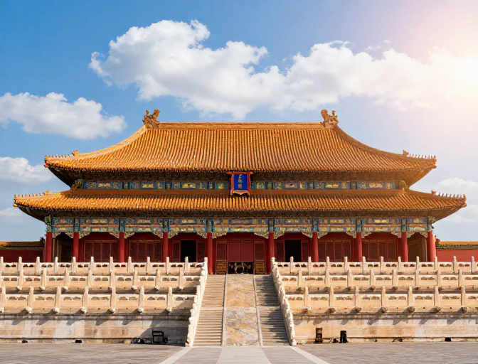 故宫太和殿全景:金瓦红墙的历史辉煌