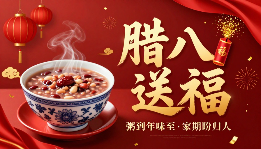 腊八粥暖情年味浓·春节送福海报