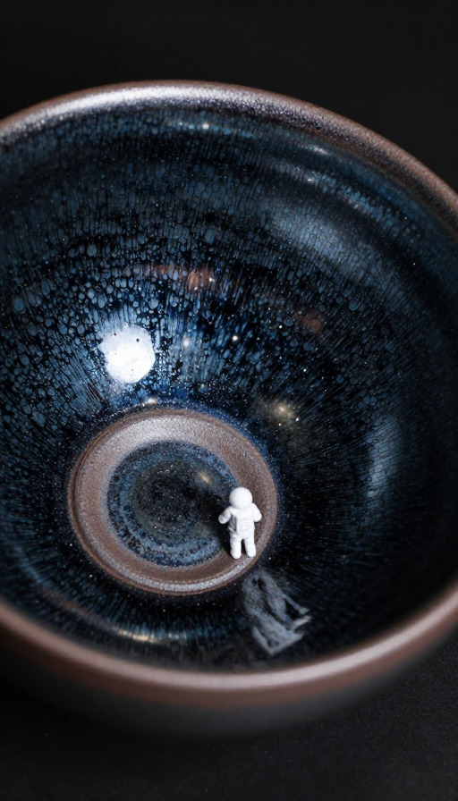 建盏陶艺与宇宙星辰的抽象交响