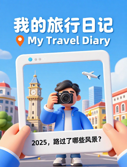2025旅行日记:活力插画中的城市风景探索