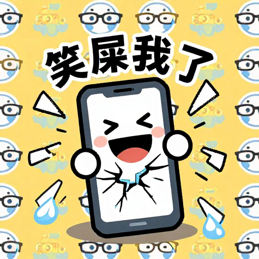 波普风笑裂手机:像素小人狂笑到屏幕碎裂