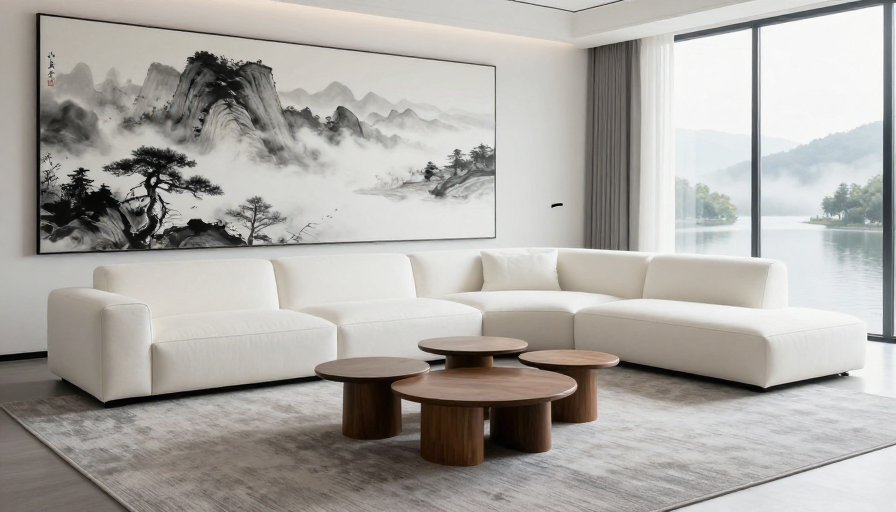 现代简约客厅：水墨意境与轻奢设计融合