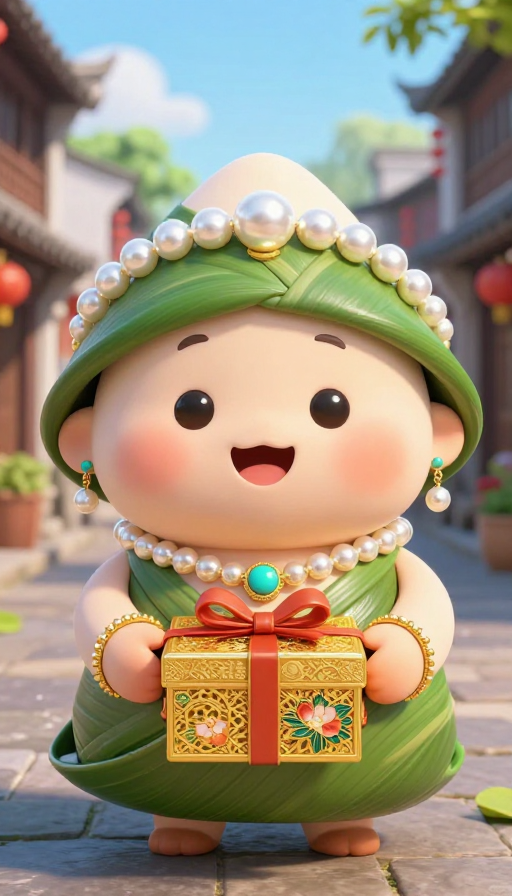 皮克斯风拟人粽子宝宝送祝福