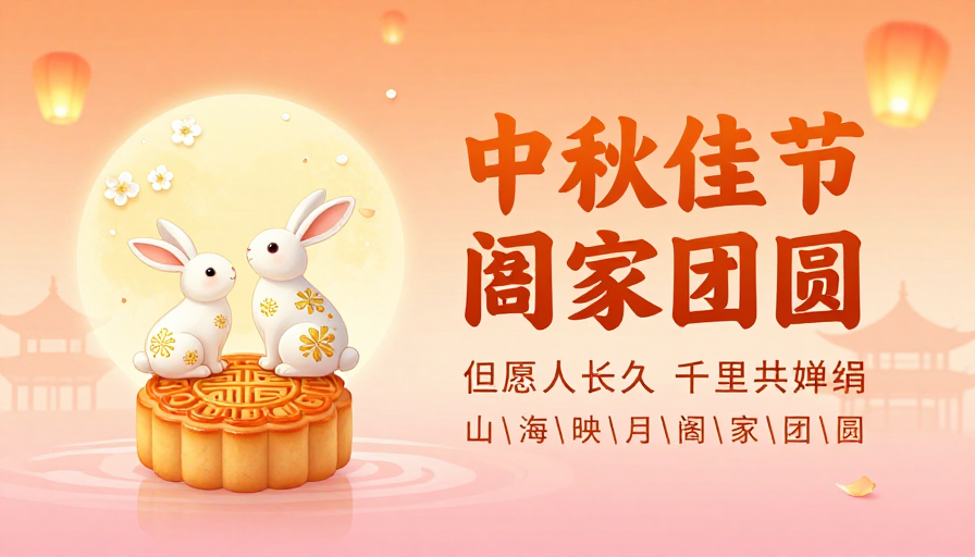 中秋团圆·温情画卷：玉兔贺节