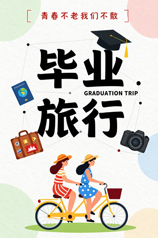 清新扁平毕业旅行海报