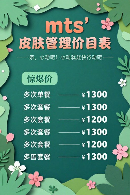 春季绿色纸艺价目表:清新护肤方案