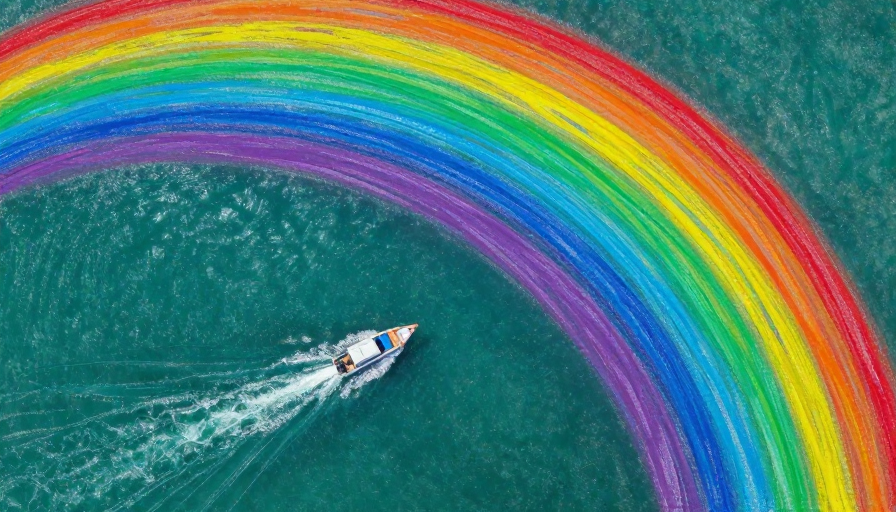 海洋微船与油画融合:8K蜡笔艺术动态画卷