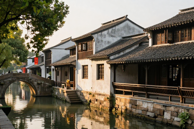 江南古韵：暖光下的水乡风月