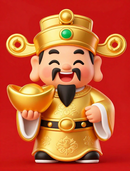 可爱财神迎福财宝