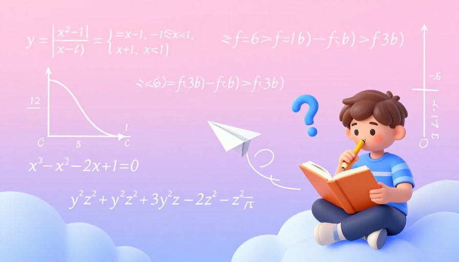 梦幻数学课堂：卡通思维与公式交织的创意视觉
