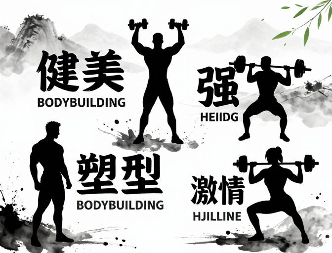 水墨劲力：传统与力量的融合健身海报