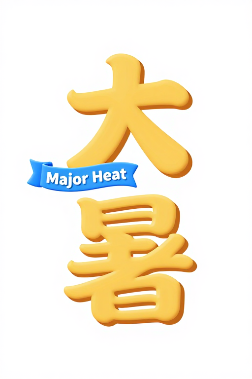 创意立体大暑字 夏日清凉视觉盛宴