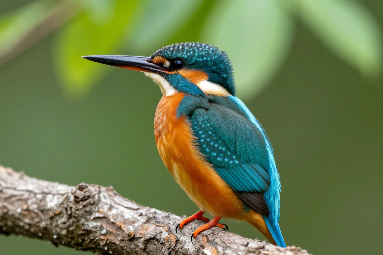 翠鸟栖息林间高光时刻：自然生态纪实摄影