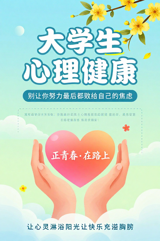 心灵沐浴阳光:大学生心理健康治愈海报